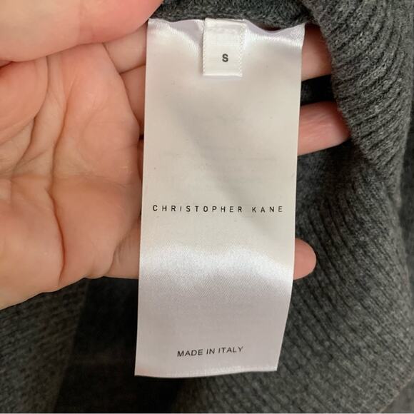 Christopher Kane Grey Wool Cashmere Hotfix V Neck Jumper Sweater Small - Picture 4 of 7